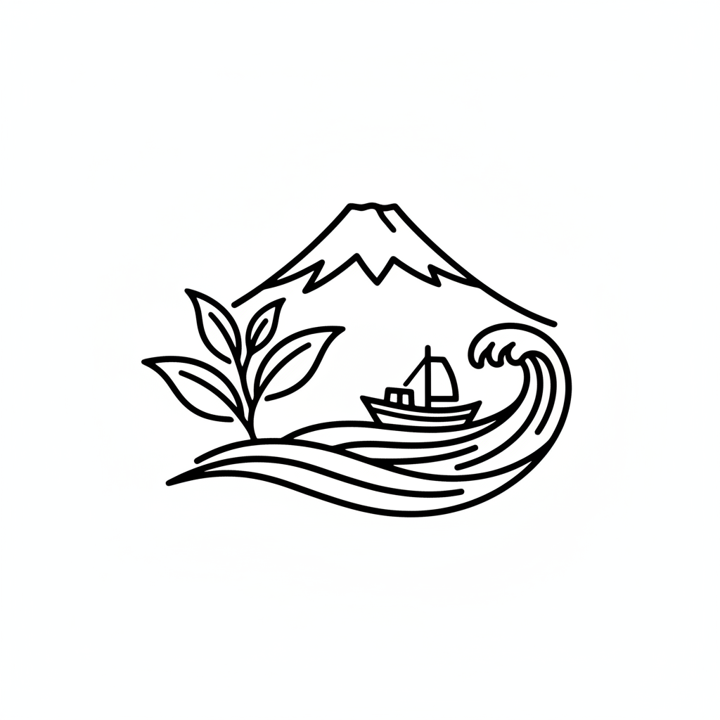 黒色線画で静岡県がイメージできるアイコン